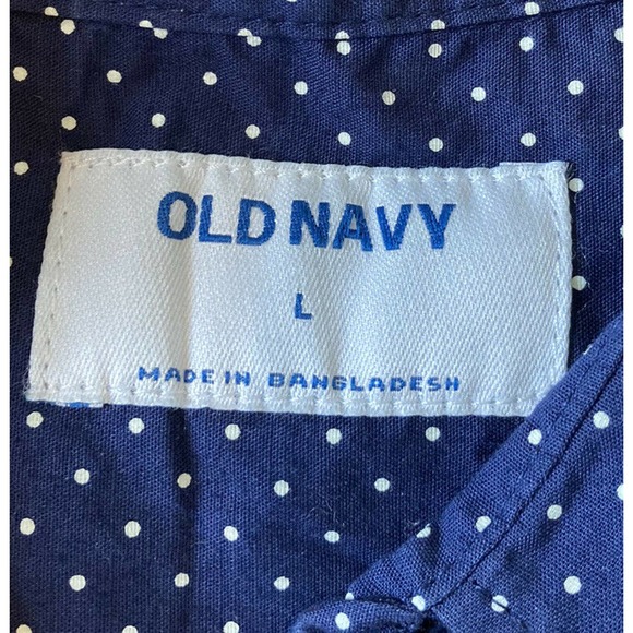 NWT OLD NAVY Polka Dot Button Up Shirt Large - Picture 4 of 7